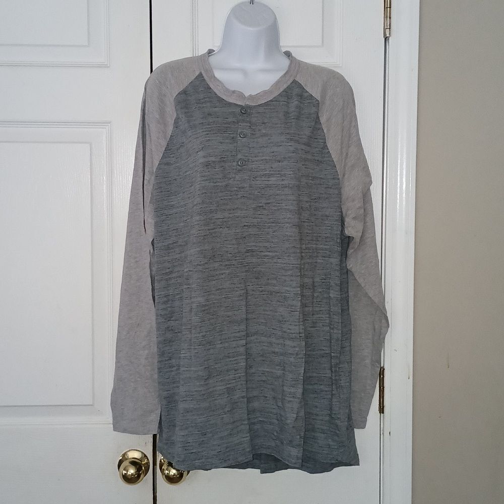 LulaRoe  blue gray button long sleeve Mark hensley  Sz 2XL NWOT